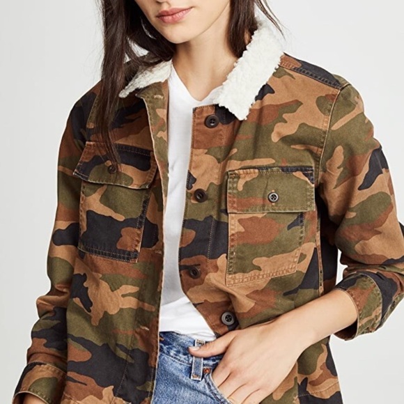 MADEWELL Northward Cropped Army Jacket in Cottontail Camo: Sherpa Edition - Picture 13 of 13